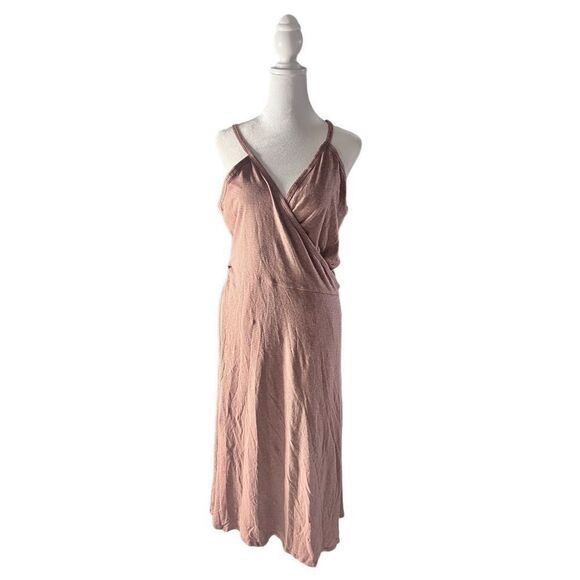 Patagonia Women's Purple & Pink Long Plains Evening Mauve Wrap Dress Size Large - Picture 1 of 6